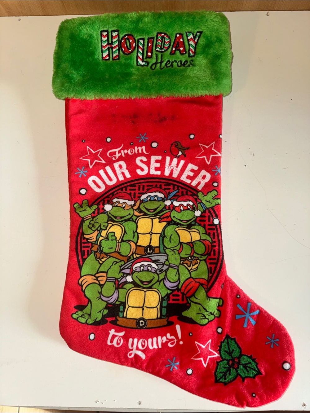 Ruz 20” Ninja Turtles “From Our Sewer To Yours” Christmas Stocking